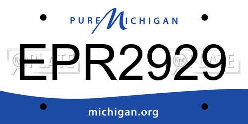 EPR2929 Michigan License Plate