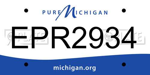 EPR2934 Michigan License Plate