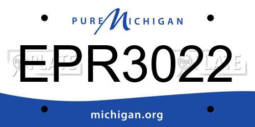 EPR3022 Michigan License Plate