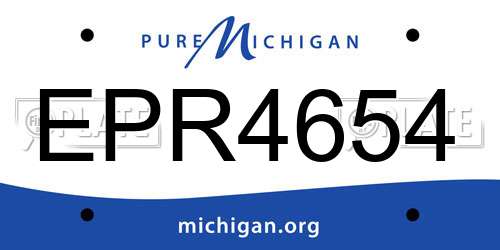 EPR4654 Michigan License Plate