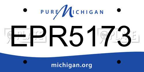 EPR5173 Michigan License Plate