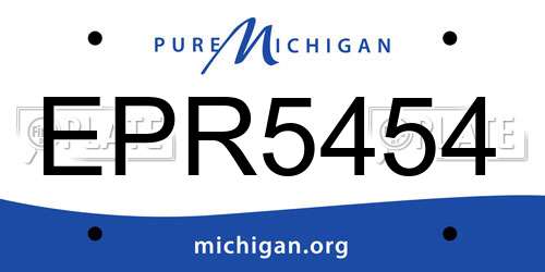EPR5454 Michigan License Plate