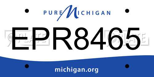 EPR8465 Michigan License Plate