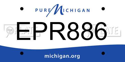 EPR886 Michigan License Plate