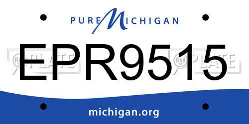 EPR9515 Michigan License Plate