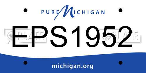 EPS1952 Michigan License Plate