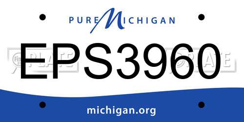 EPS3960 Michigan License Plate