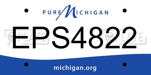 EPS4822 Michigan License Plate