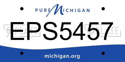 EPS5457 Michigan License Plate