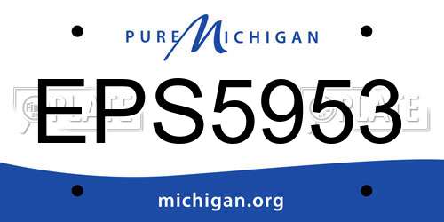 EPS5953 Michigan License Plate
