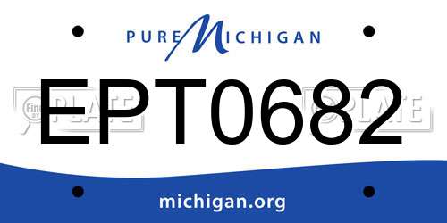 EPT0682 Michigan License Plate