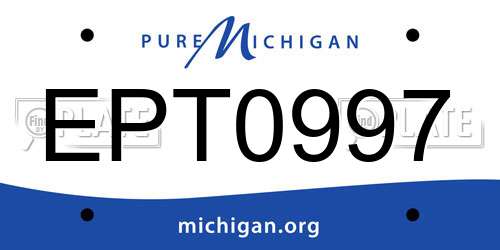 EPT0997 Michigan License Plate