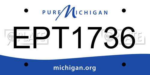 EPT1736 Michigan License Plate