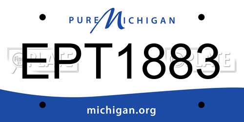 EPT1883 Michigan License Plate