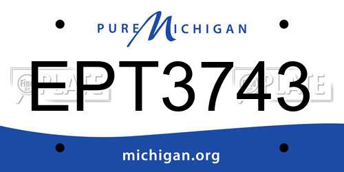 EPT3743 Michigan License Plate