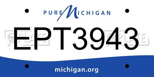 EPT3943 Michigan License Plate