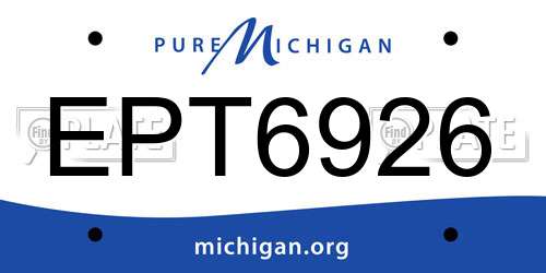 EPT6926 Michigan License Plate