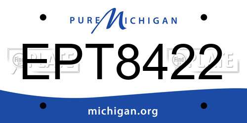 EPT8422 Michigan License Plate