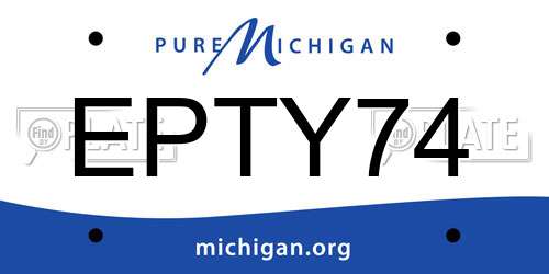 EPTY74 Michigan License Plate