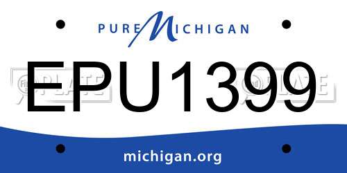 EPU1399 Michigan License Plate