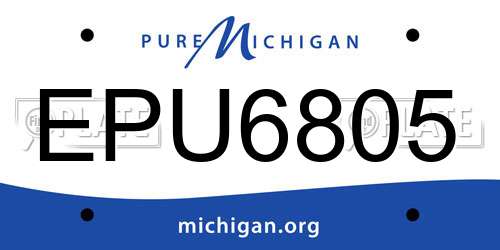 EPU6805 Michigan License Plate