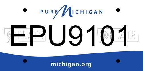 EPU9101 Michigan License Plate