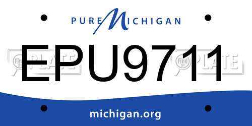 EPU9711 Michigan License Plate