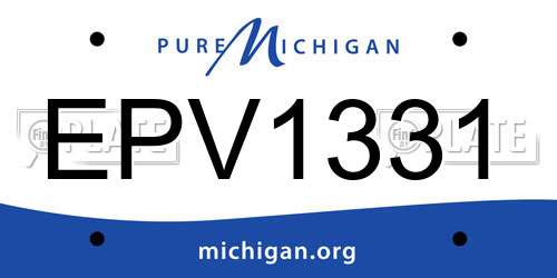 EPV1331 Michigan License Plate