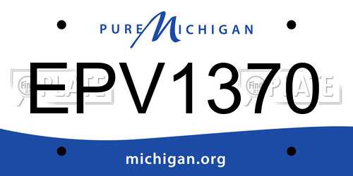 EPV1370 Michigan License Plate