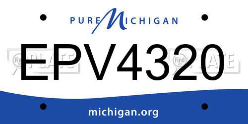 EPV4320 Michigan License Plate