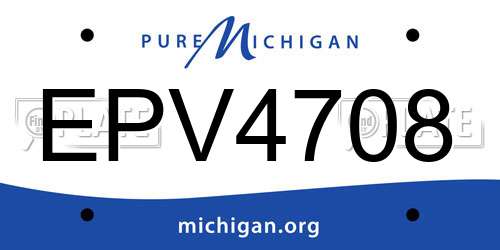 EPV4708 Michigan License Plate