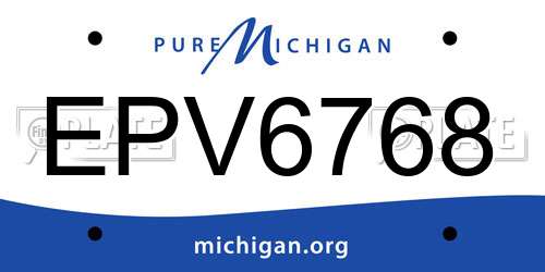 EPV6768 Michigan License Plate