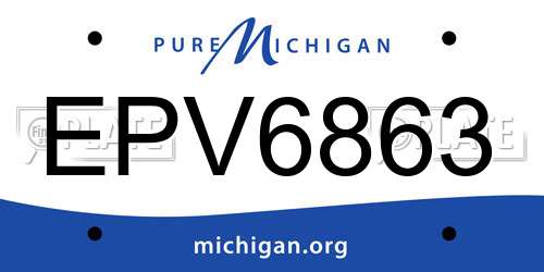 EPV6863 Michigan License Plate