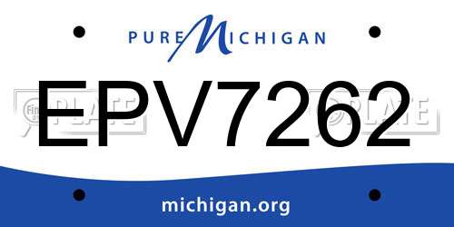 EPV7262 Michigan License Plate
