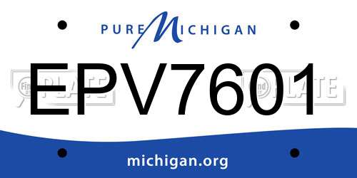 EPV7601 Michigan License Plate