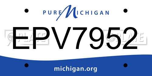 EPV7952 Michigan License Plate