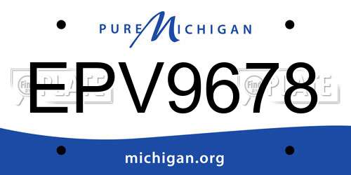 EPV9678 Michigan License Plate