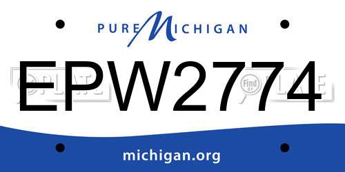 EPW2774 Michigan License Plate