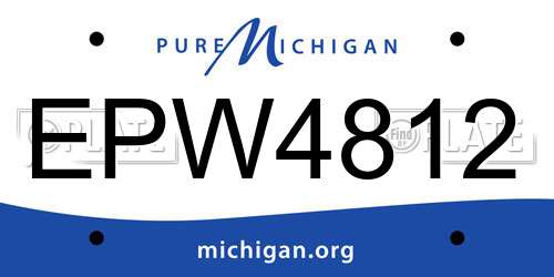 EPW4812 Michigan License Plate