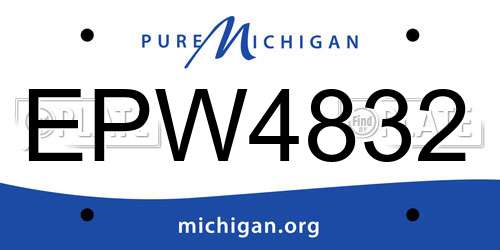 EPW4832 Michigan License Plate