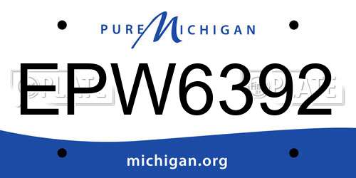 EPW6392 Michigan License Plate