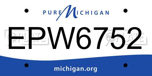 EPW6752 Michigan License Plate