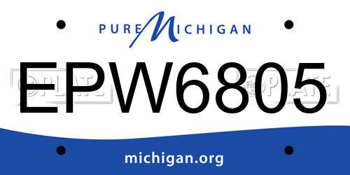 EPW6805 Michigan License Plate