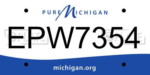 EPW7354 Michigan License Plate