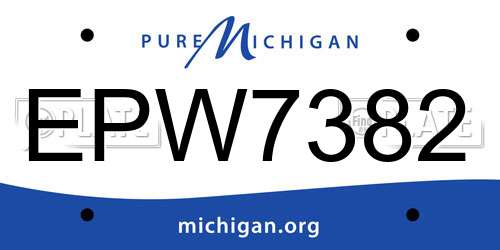 EPW7382 Michigan License Plate