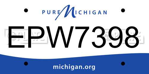 EPW7398 Michigan License Plate