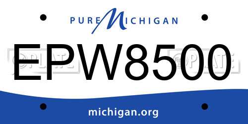 EPW8500 Michigan License Plate