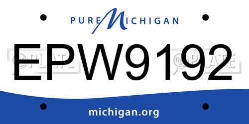 EPW9192 Michigan License Plate