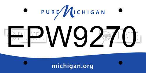 EPW9270 Michigan License Plate