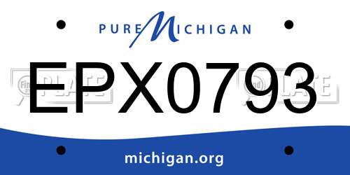 EPX0793 Michigan License Plate